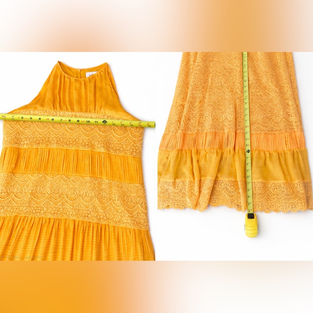 HD in Paris Yellow Eyelet Tiered Midi Dress - Picture 4 of 5